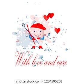 Vector illustration is suitable for design in dental clinics, private doctors, children's clinics, postcards, poster, sticker, magnet, business card, recommendation, design of shop,textile,icon EPS10
