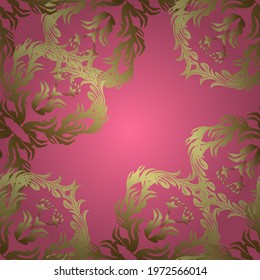 Vector illustration. Suitable for fabric, paper, packaging. Home decor. Seamless with fantasy flowers, natural wallpaper, floral decoration curl illustration. Paisley print hand drawn elements.