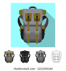 Vector illustration of suitcase and baggage icon. Collection of suitcase and journey stock symbol for web.