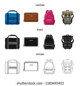Vector illustration of suitcase and baggage logo. Set of suitcase and journey stock symbol for web.