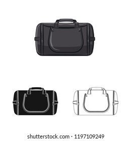 Vector illustration of suitcase and baggage logo. Collection of suitcase and journey stock symbol for web.