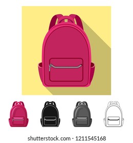 Vector illustration of suitcase and baggage logo. Set of suitcase and journey vector icon for stock.