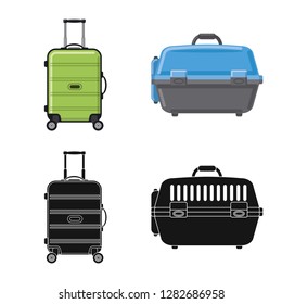 Vector illustration of suitcase and baggage logo. Collection of suitcase and journey stock vector illustration.