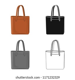 Vector illustration of suitcase and baggage sign. Collection of suitcase and journey vector icon for stock.