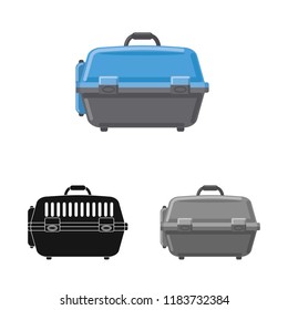 Vector illustration of suitcase and baggage symbol. Set of suitcase and journey stock vector illustration.