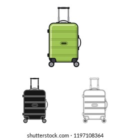 Vector illustration of suitcase and baggage symbol. Collection of suitcase and journey stock symbol for web.