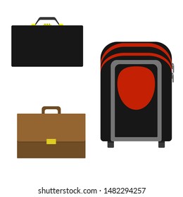 Vector illustration of suitcase, case, bag. EPS10