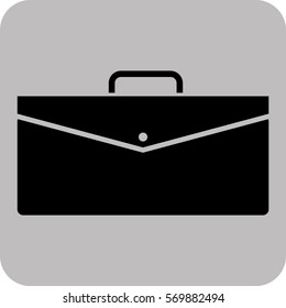 Vector Illustration of Suitcase Icon in Black
