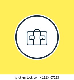 Vector illustration of suitcase icon line. Beautiful travel element also can be used as briefcase icon element.