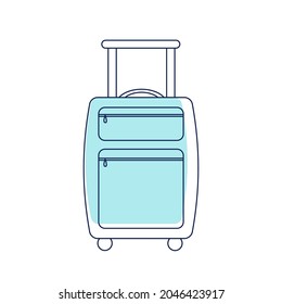 Vector illustration with suitcase isolated on white background.