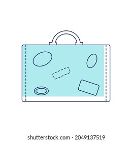 Vector illustration with suitcase isolated on white background.