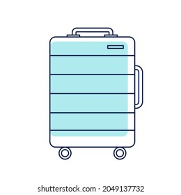 Vector illustration with suitcase isolated on white background.