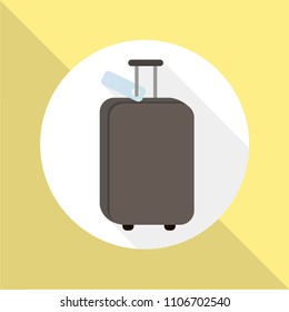 Vector illustration. Suitcase with ticket. Symbol of travellings.