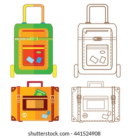 The vector illustration "suitcases" for design