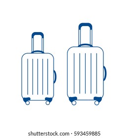 Vector illustration of suitcases for travel. Summer time, vacation. Design for banner, poster or print.