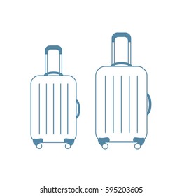 Vector illustration of suitcases for travel. Summer time, vacation. Design for banner, poster or print.