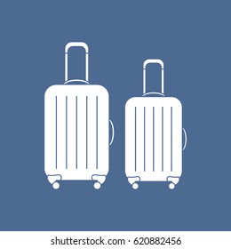 Vector illustration of suitcases for travel. Summer time, vacation. Design for banner, poster or print.