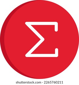 Vector illustration of summation mathematical symbol. Mathematical operations and algebra. Calculus, science and education. Calculations icon.
