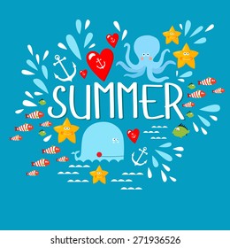 Vector illustration of "summer"