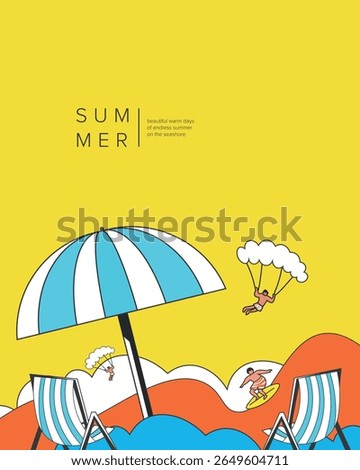 Vector illustration. Summer atmosphere, abstract postcard, cover, poster, summer mood. Summer background. Modern design.