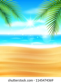 Vector illustration of Summer background. Beautiful summer beach background