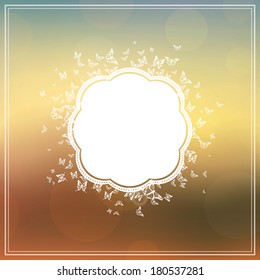 Vector Illustration of a Summer Background with Butterflies