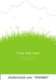 Vector illustration of Summer background with grass