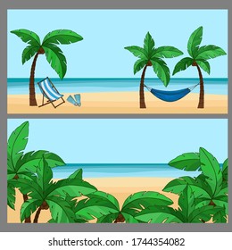 Vektorgrafik, Sommerbanner, Urlaub auf See, Vorlage für Flyer oder Karte