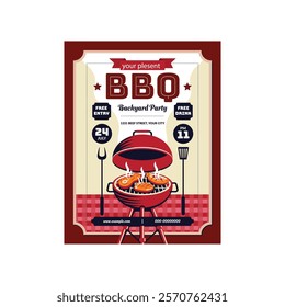 Vector Illustration of Summer BBQ Flyer