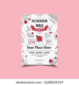 Vector Illustration of Summer BBQ Party Flyer Poster