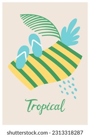 Ilustración vectorial de la playa de verano.