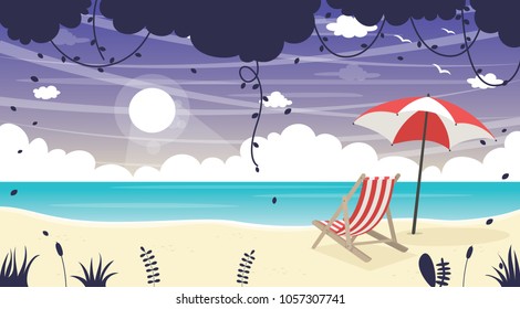 Vector Illustration Of Summer Beach Background