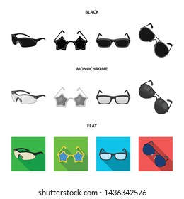 Vector illustration of summer and beach icon. Set of summer and fashion vector icon for stock.