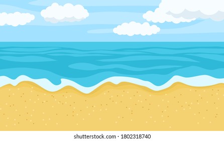 Vector illustration of summer beach landscape