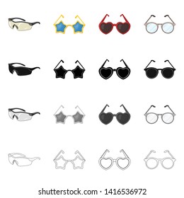 Vector illustration of summer and beach logo. Collection of summer and fashion vector icon for stock.