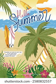 Vector illustration of summer beach poster