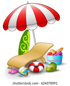 Vector illustration of Summer beach set