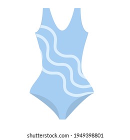 vector illustration of a summer beach swimsuit in blue color, isolated on a white background