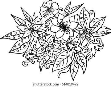 Vector illustration of summer blooming flowers.