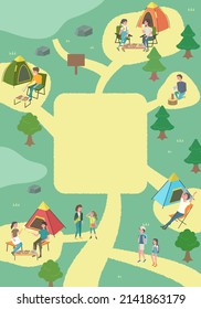 Vector illustration of summer camp.