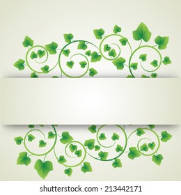 Vector illustration of summer cards with green leaves