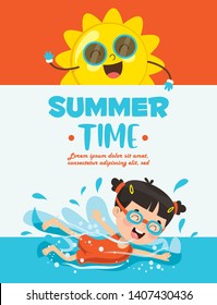 Vector Illustration Of Summer Children
