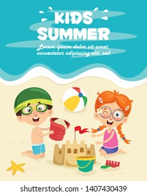Vector Illustration Of Summer Children