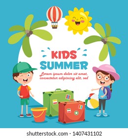 Vector Illustration Of Summer Children