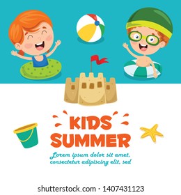Vector Illustration Of Summer Children