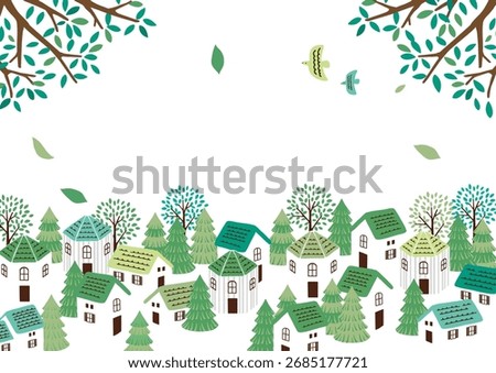 Vector illustration of summer cityscape Background .