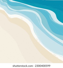 vector illustration of a summer day for the background of summer time and summer vibes, the background of a tropical beach. sand and waves