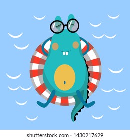 Vector illustration summer days in the pool