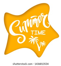 Vector illustration with summer design and lettering. Design element for summer concept and other use.