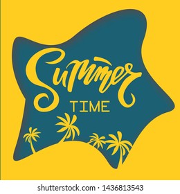 Vector illustration with summer design and lettering. Design element for summer concept and other use.